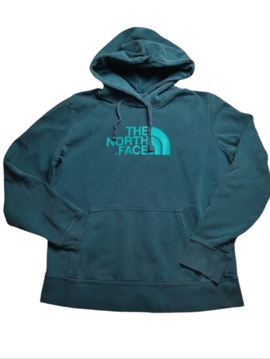 The North Face Tops - The North Face Blue Graphic Pull-over Hoodie SZ L